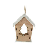 Houten Kersthanger Huisje met Led - afbeelding 3
