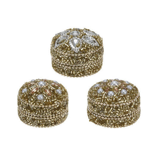 Opbergdoosje 4x3cm goud, set van 36