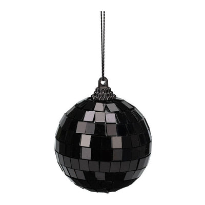 Zwarte kerstbal spiegelbol, 12st.