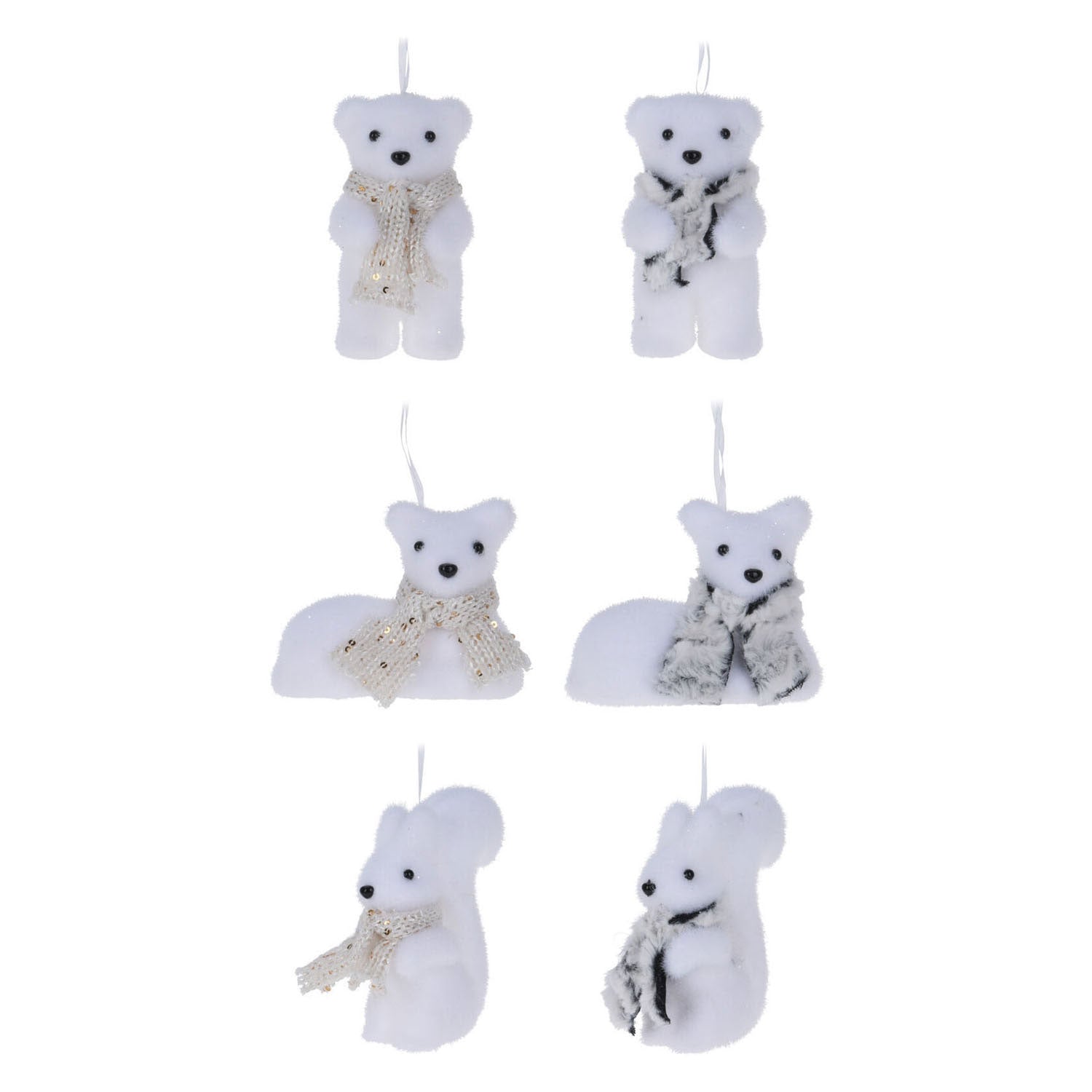 Kersthanger winterdieren, set van 24