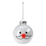 Kerstbal Sneeuwpop 8cm, Set van 12 stuks - afbeelding 1