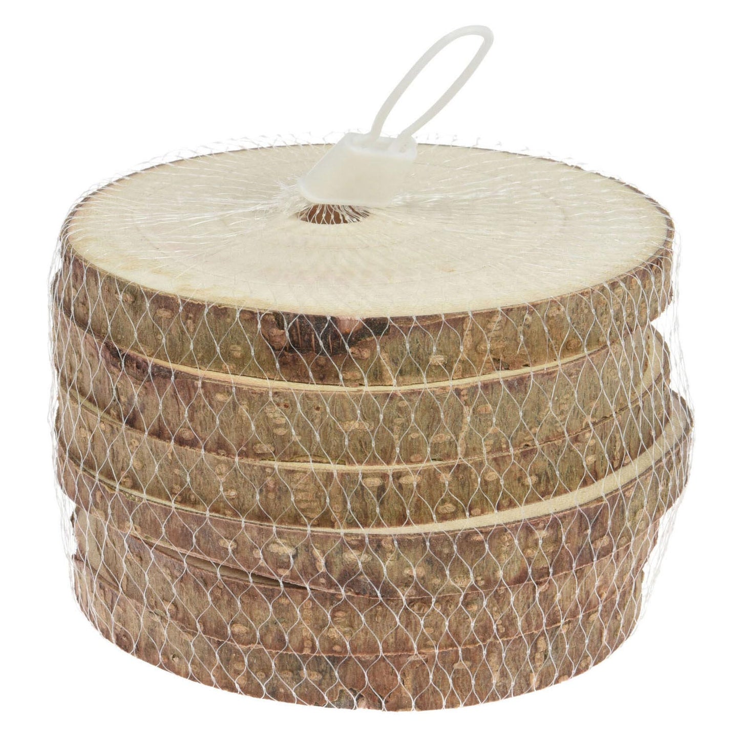Onderzetters boomschors hout 11cm, 6st.