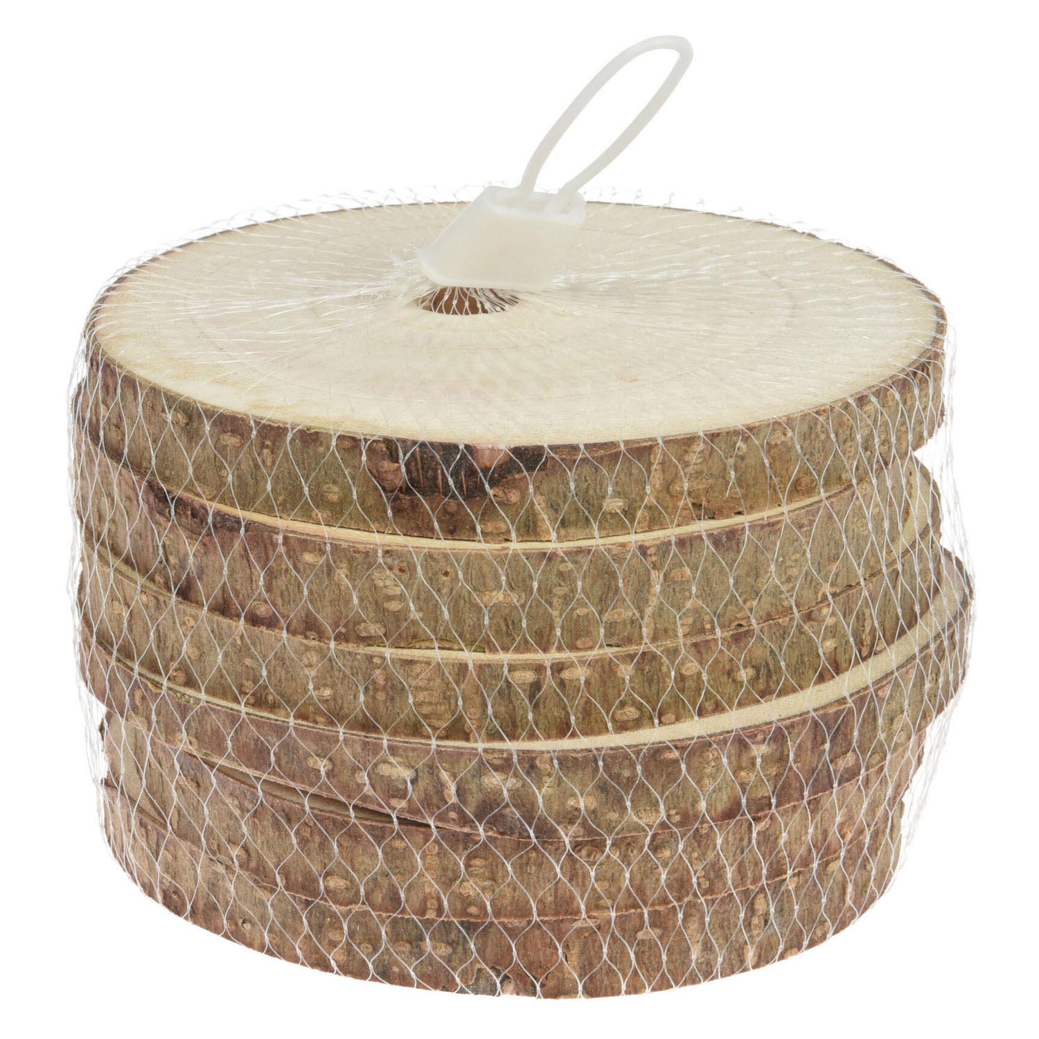 Onderzetters boomschors hout 11cm, 6st.