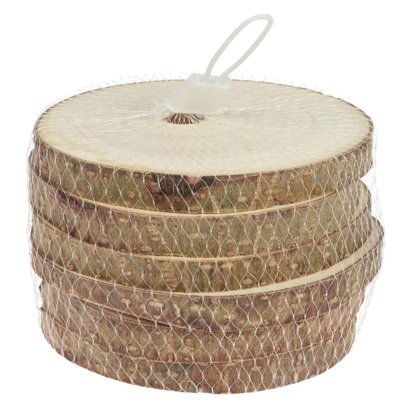 Onderzetters boomschors hout 11cm, 6st.