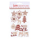 Houten kerststickers met glitters, 12st.