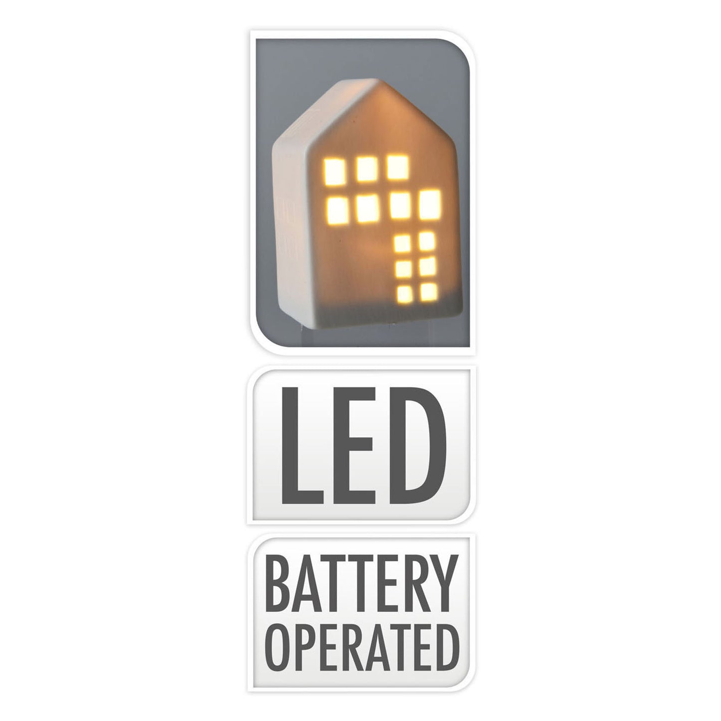 Kleur je eigen kersthuisje met led, set van 12