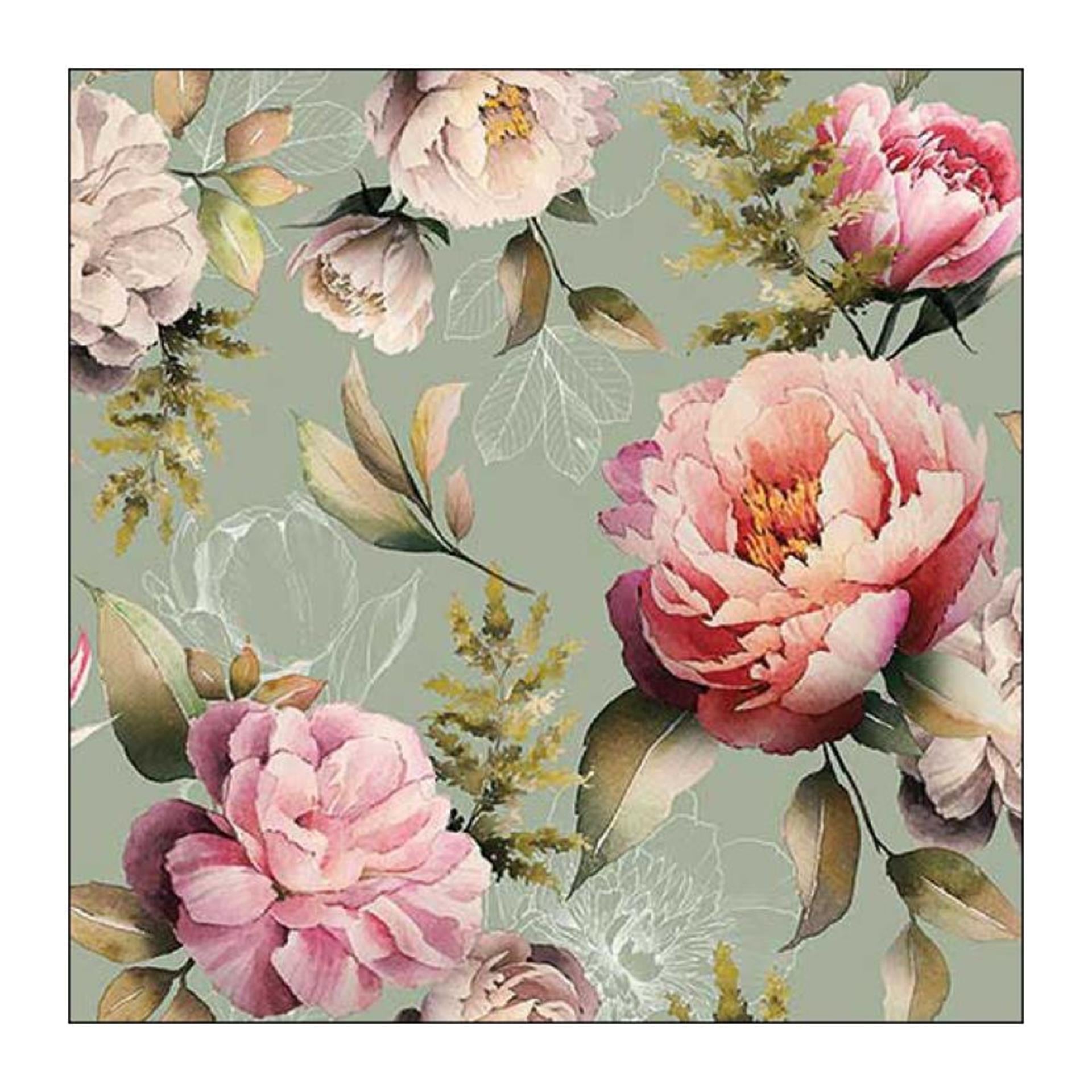 Ambiente servet 25 peonies composition green fsc mix