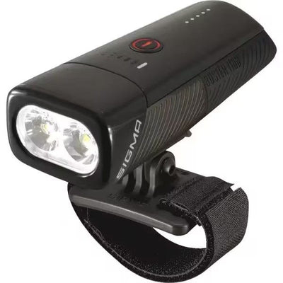 Sigma koplamp Buster 1100 LED helmhouder -Li-ion accu USB