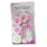 Papieren bloemen met glitters - afbeelding 2