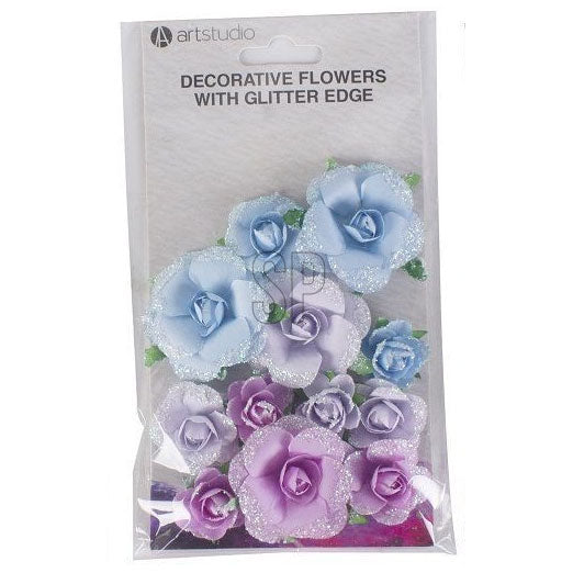 Papieren bloemen met glitters