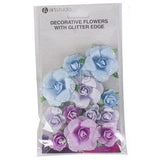 Papieren bloemen met glitters - afbeelding 3