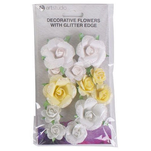 Papieren bloemen met glitters