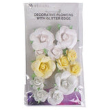 Papieren bloemen met glitters - afbeelding 4