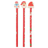 Potlood met gum kerst, 3st.