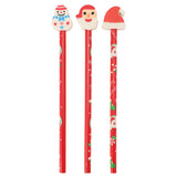 Potlood met gum kerst, 3st. - afbeelding 3