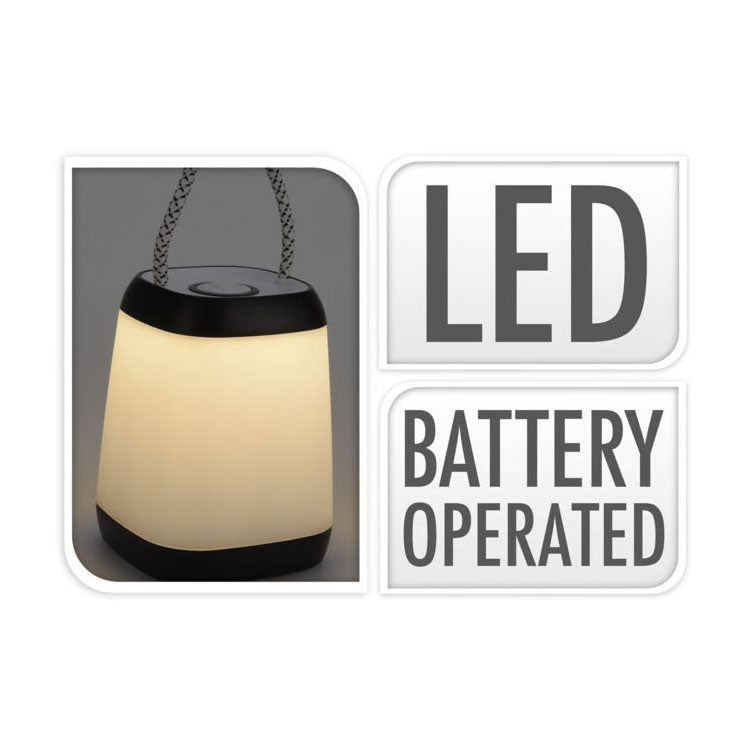 Home styling tafellamp draagbaar led zwart 9x12cm
