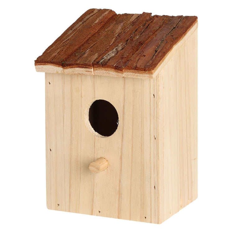 houten vogelhuisje met bruin dak