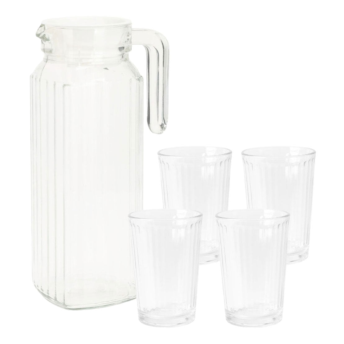 Drinkglazenset met kan, 5dlg.