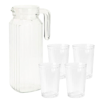 Drinkglazenset met kan, 5dlg.