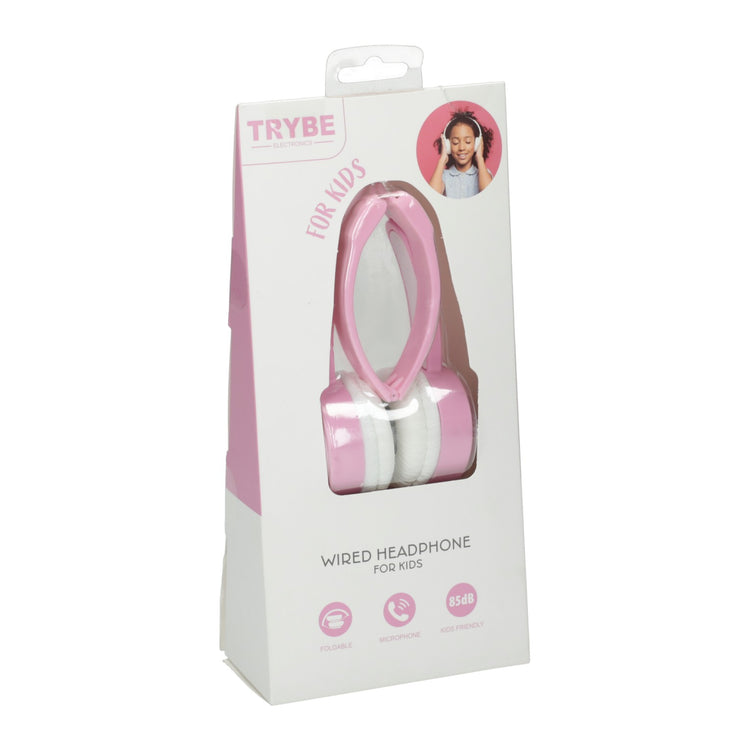 Hoofdtelefoon met microfoon roze