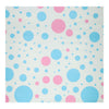 Cadeaupapier blauw roze stippen, 4mtr.