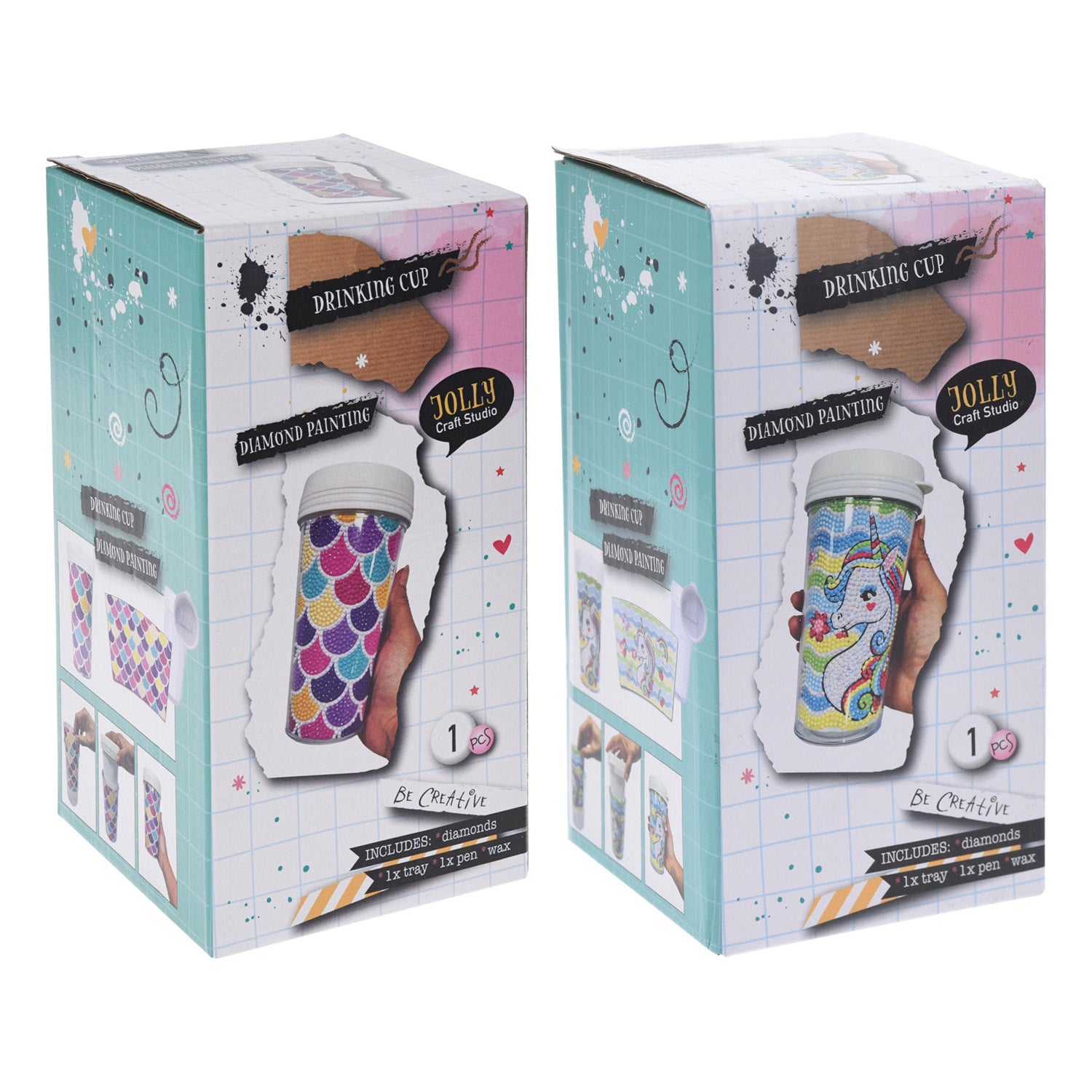 Maak je eigen drinkbeker diamond painting