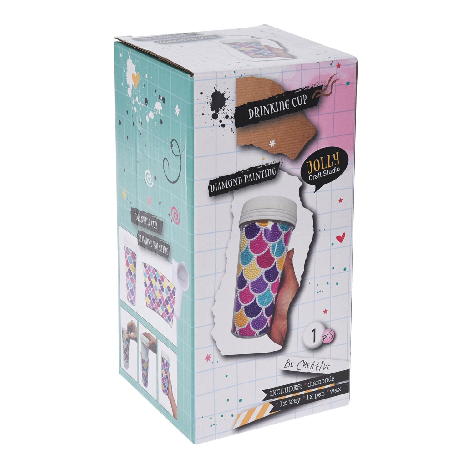 Koopman maak je eigen drinkbeker diamond painting