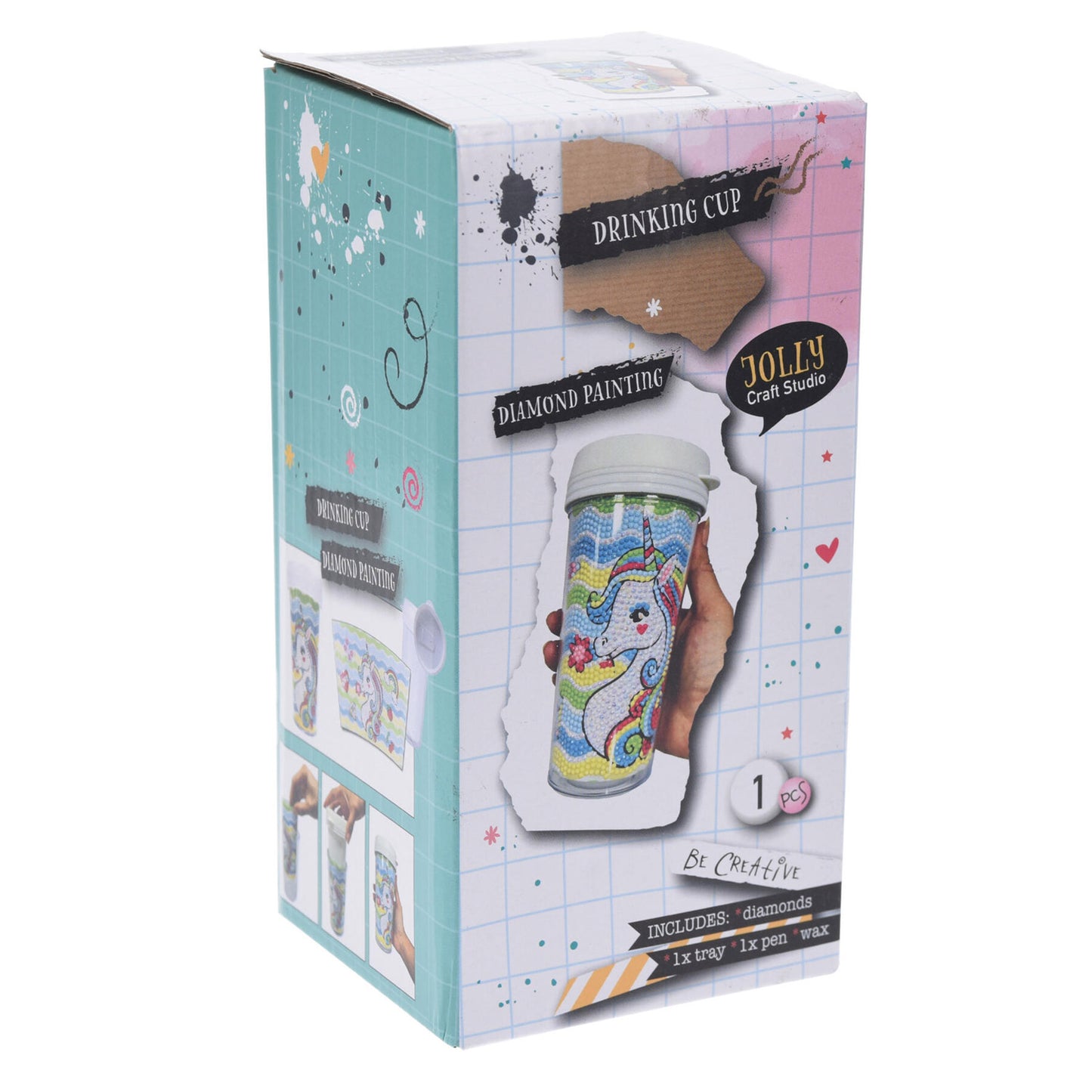 Koopman maak je eigen drinkbeker diamond painting