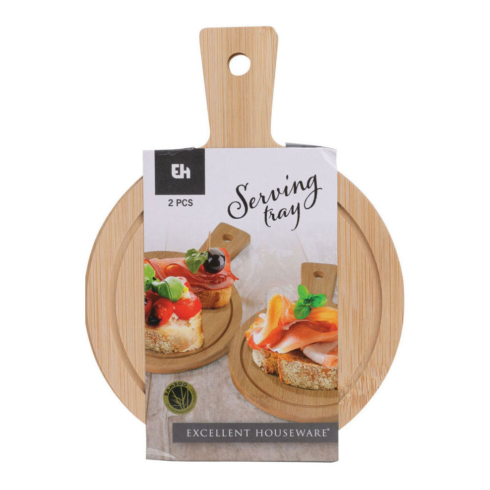 Serveerplank bamboe, set van 2
