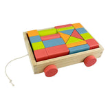 Houten blokkenkar, 20dlg. - afbeelding 1