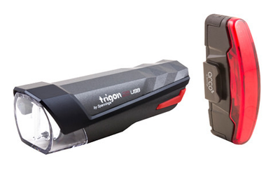 Spanninga Trigon 25 set II Voor+Achter USB + BH29 999192
