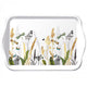 Ambiente tray melamine ornamental flowers white 13x21cm