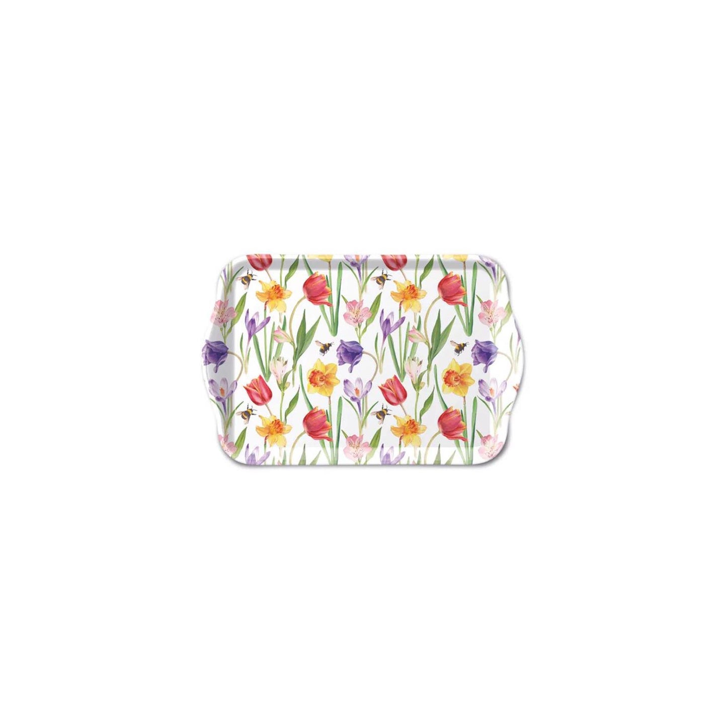 Ambiente tray melamine 13x21 cm flowers in spring