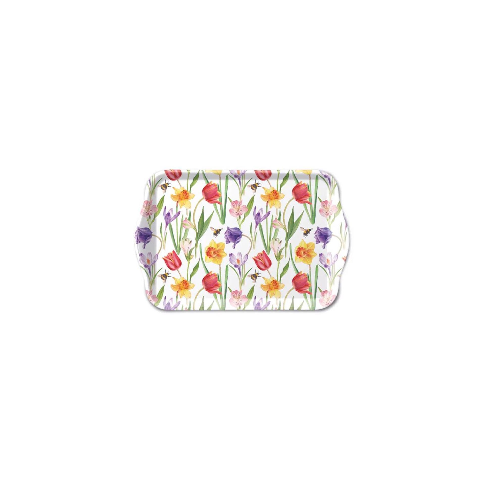 Ambiente tray melamine 13x21 cm flowers in spring