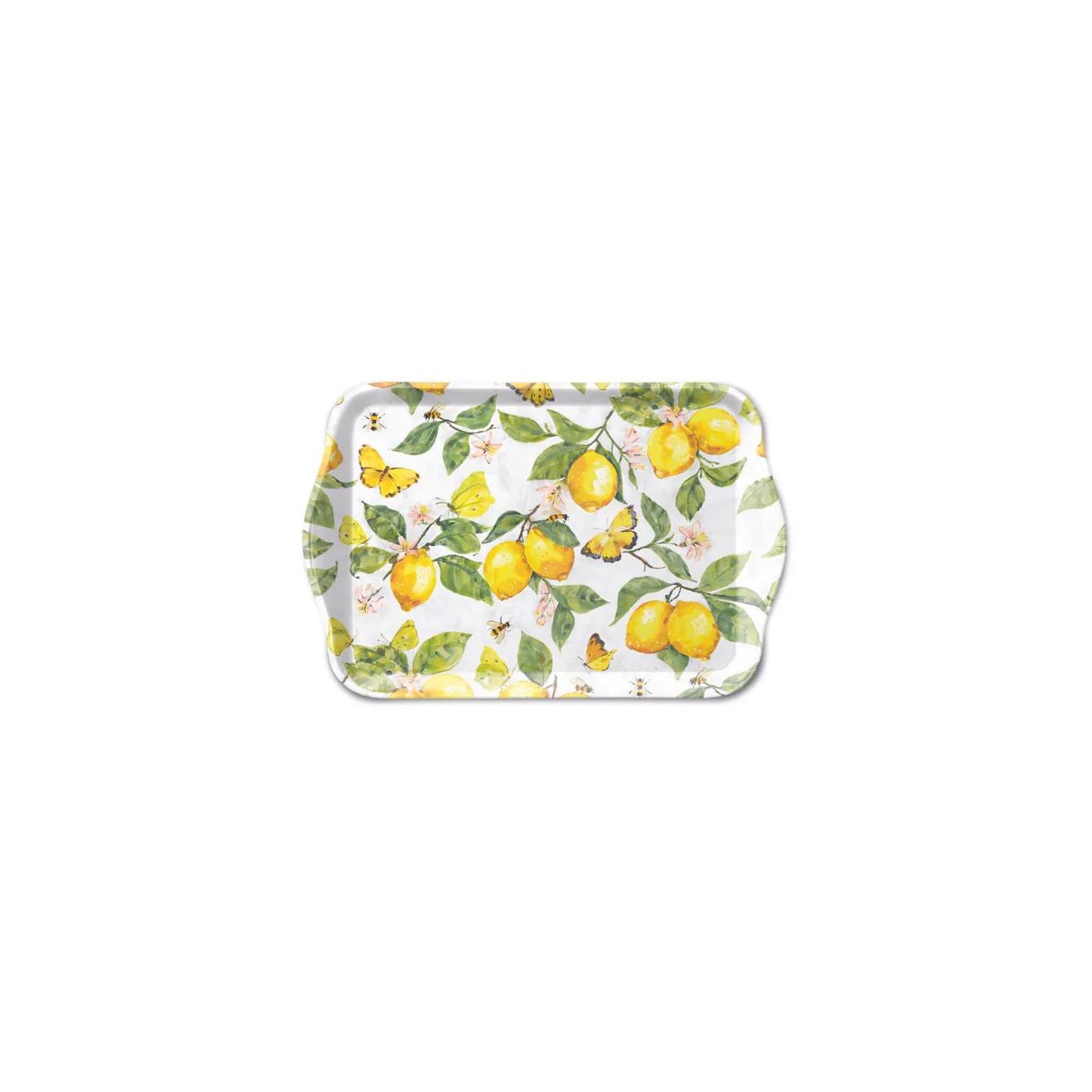 Ambiente dienblad melamine 13x21 cm fresh lemons wit