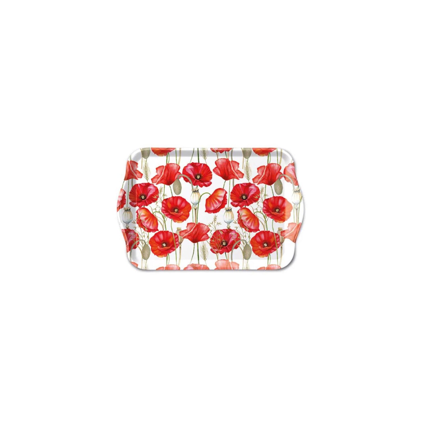 Ambiente tray melamine 13x21cm poppy all over wit
