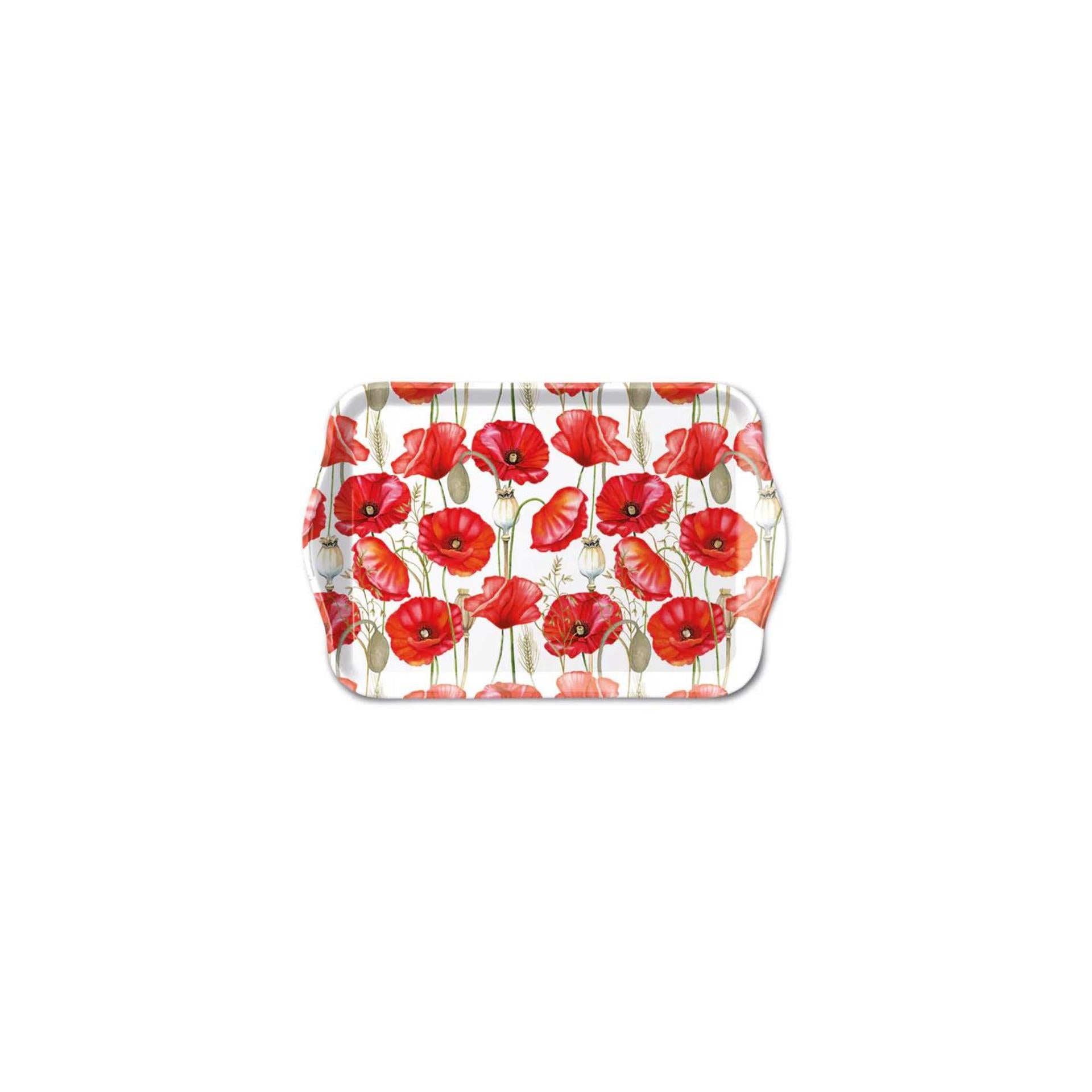 Ambiente tray melamine 13x21cm poppy all over wit