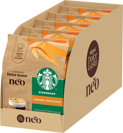 Starbucks by nescafé dolce gusto neo koffiepads en sachets caramel macchiato - 5x 6 pads + 6 sachets voor 6 koppen koffie