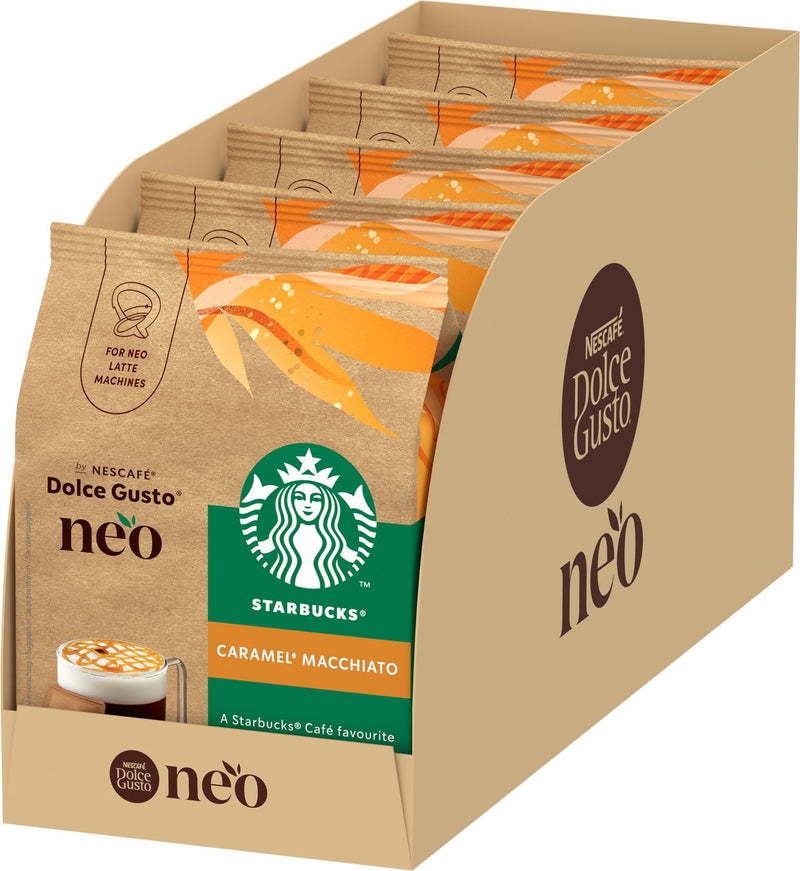 Starbucks by nescafé dolce gusto neo koffiepads en sachets caramel macchiato - 5x 6 pads + 6 sachets voor 6 koppen koffie