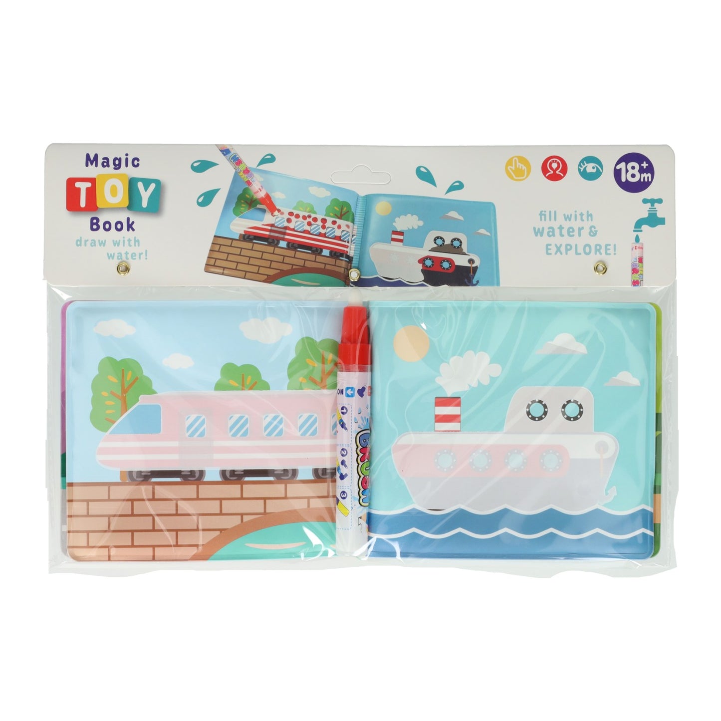 Waterkleurboek met pen - voertuigen