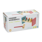 Houten hamerbank met hamer - afbeelding 1