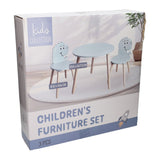 Houten set tafeltje met 2 stoelen dinosaurus - blauw - afbeelding 2