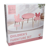 Houten set tafeltje met 2 stoelen vlinder - roze - afbeelding 2