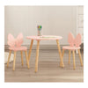 Houten set tafeltje met 2 stoelen vlinder - roze