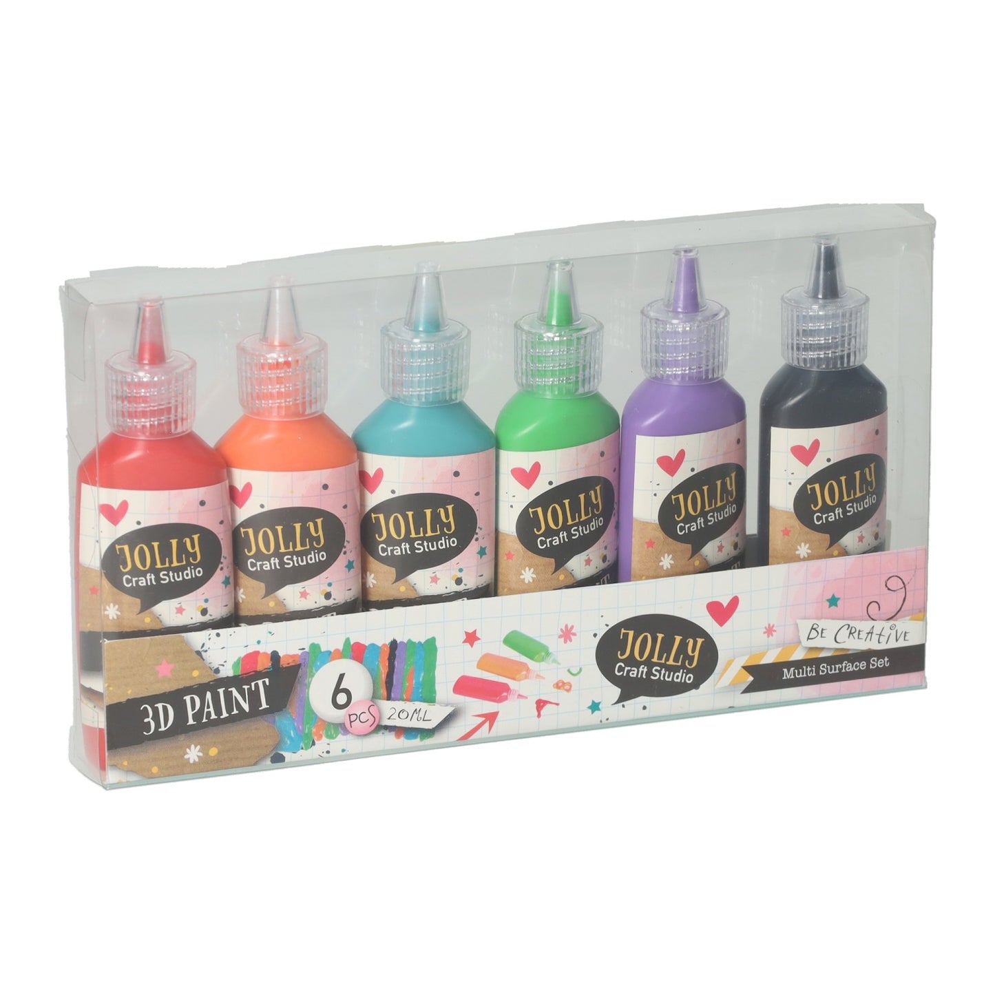 Multi-surface 3d verven 20ml - 6st.