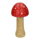 Houten paddenstoel van mangohout - 13x13x20cm