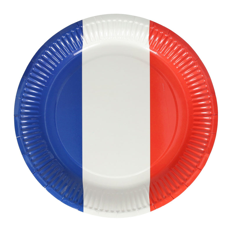 Papieren bord 23cm nederlandse franse vlag