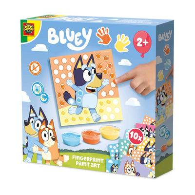Ses creative bluey - vingerverf - baby speelgoed - vegan glutenvrij - goed uitwasbaar - voor kinderen vanaf 2 jaar - 10 kaarten