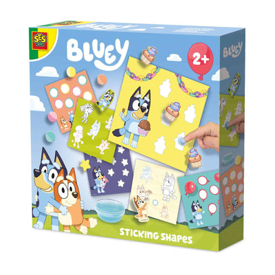 Ses creative bluey vormen plakken - 6 kaarten met vingerlijm - vanaf 2 jaar - stickeren - motorische ontwikkeling - schoencadeautjes sinterklaas