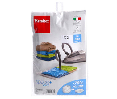 Metaltex vacuumzak en luchtdicht ventiel m set van 2 50x67 cm